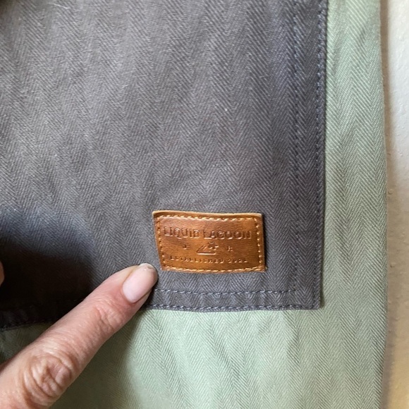 Liquid Lagoon Men's Canvas Denim Jean Green Patchwork Carpenter Colorblock Pants - Picture 5 of 10